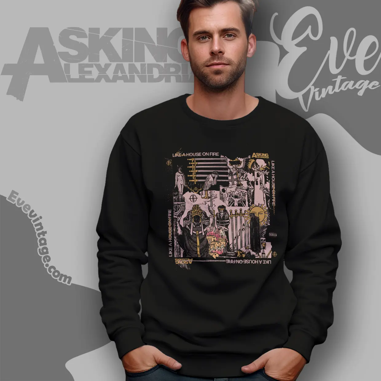 asking alexandria shirt like a house on fire sweatshirt asking alexandria shirt like a house on fire sweatshirt