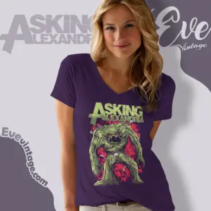 asking alexandria slime monster v neck tshirt