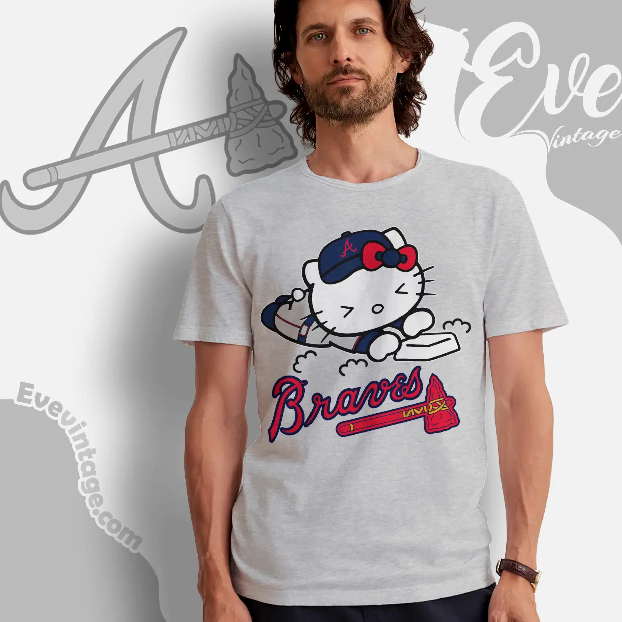 atlanta braves hello kitty sliding into home t shirt atlanta braves hello kitty sliding into home t shirt