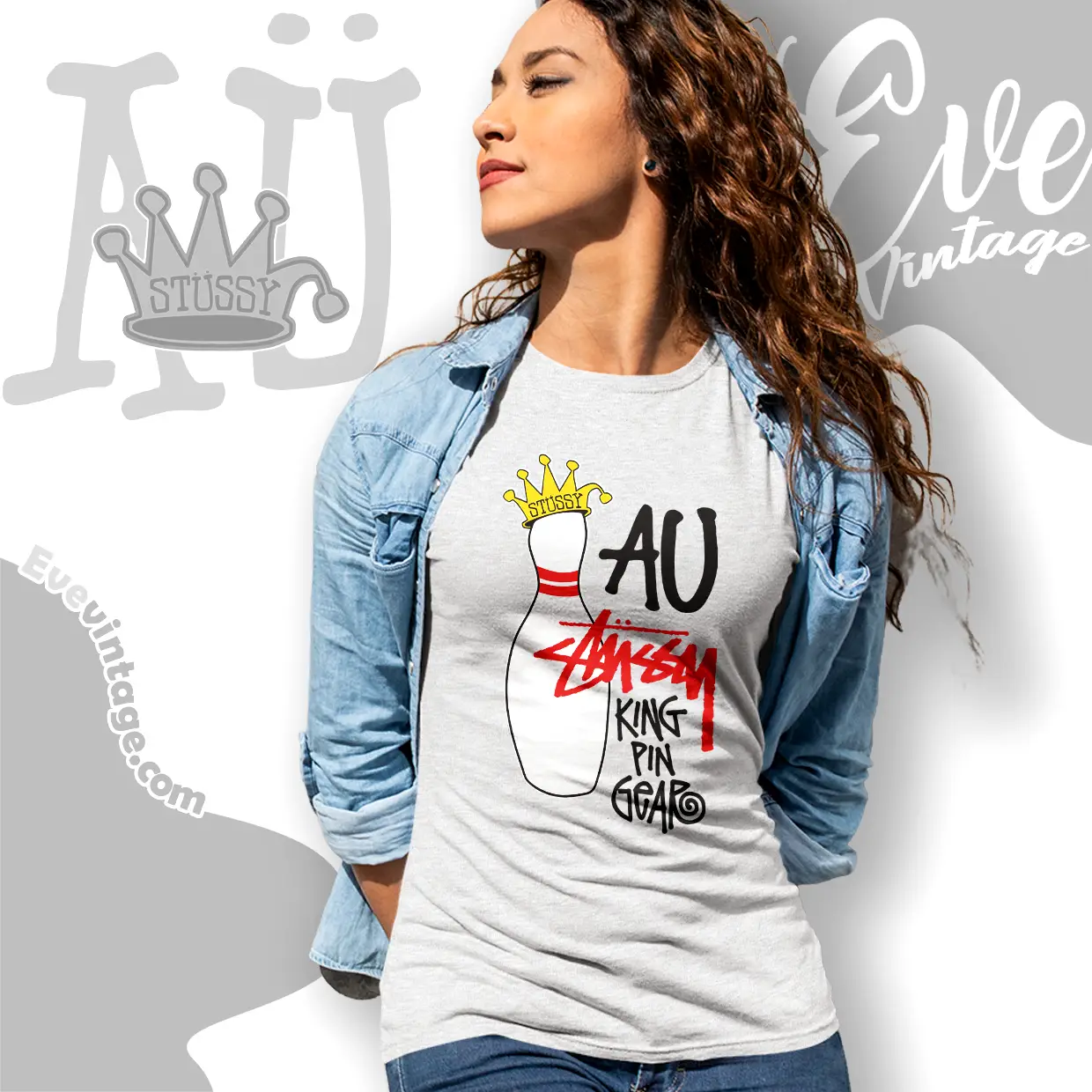 au stussy king pin gear women t shirt au stussy king pin gear women t shirt