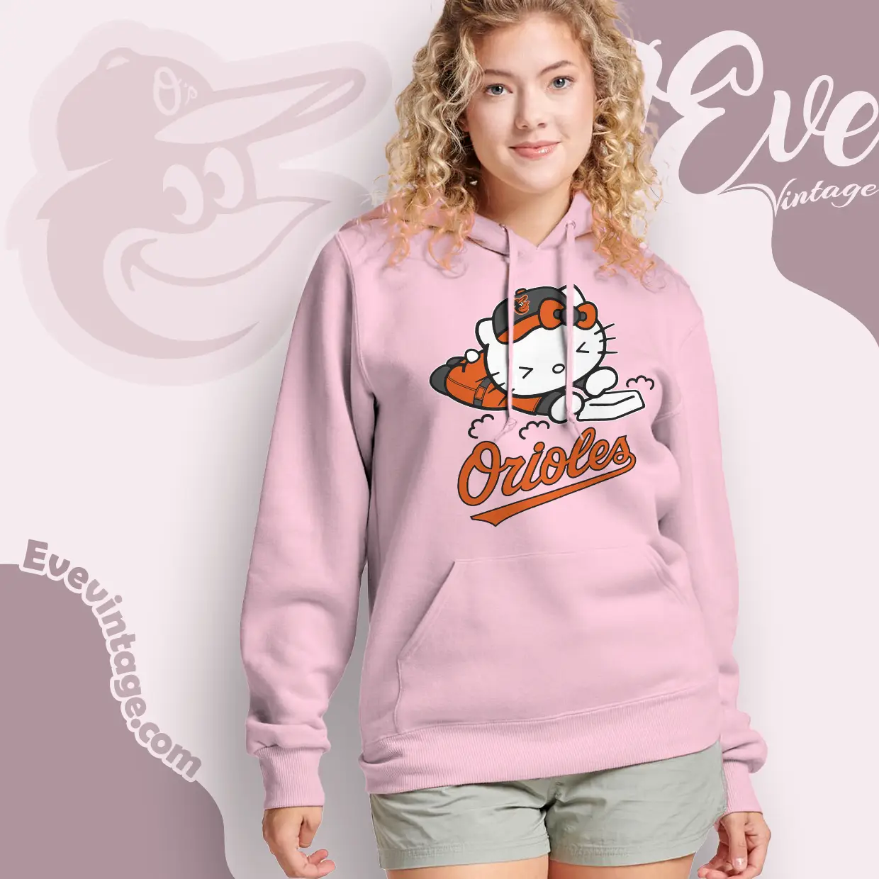 baltimore orioles hello kitty sliding into home hoodie baltimore orioles hello kitty sliding into home hoodie