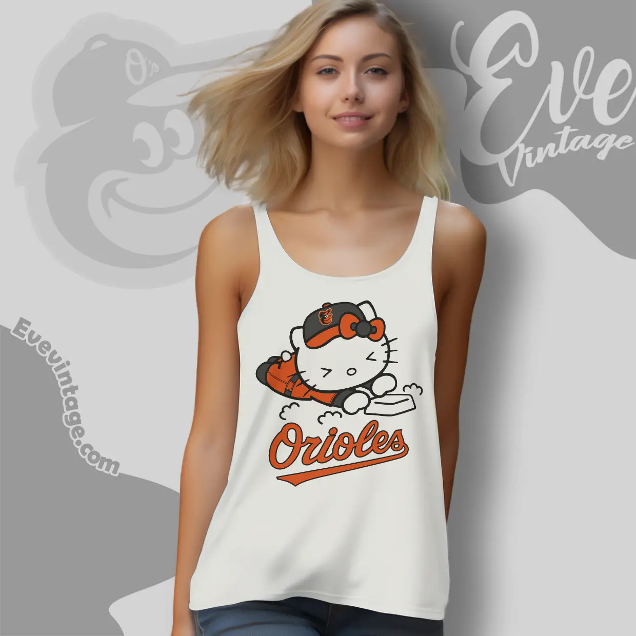 baltimore orioles hello kitty sliding into home tank top racerback baltimore orioles hello kitty sliding into home tank top racerback