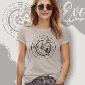 bell in hand tavern shirt boston dive bar women t shirt
