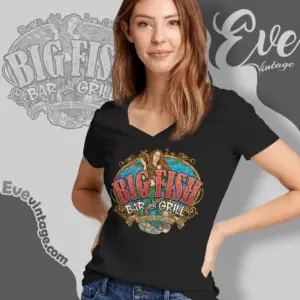 big fish bar grill shirt glendale ca dive bar v neck tshirt