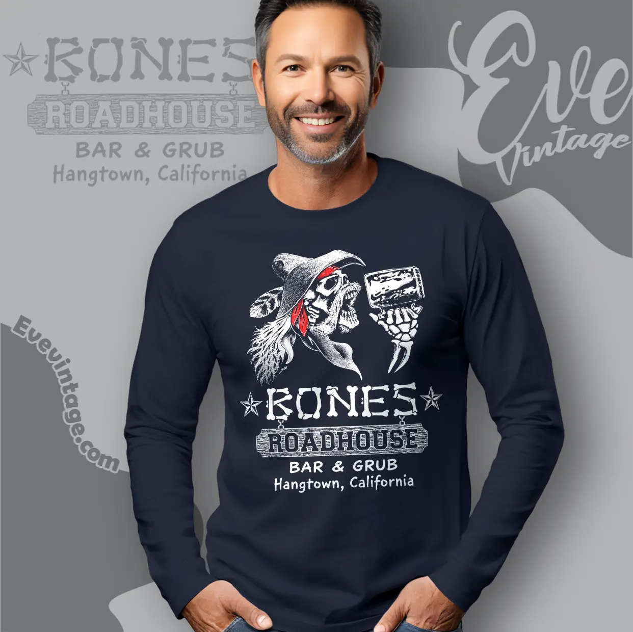 bones roadhouse bar grub shirt placerville ca dive bar long sleeve tee bones roadhouse bar grub shirt placerville ca dive bar long sleeve tee