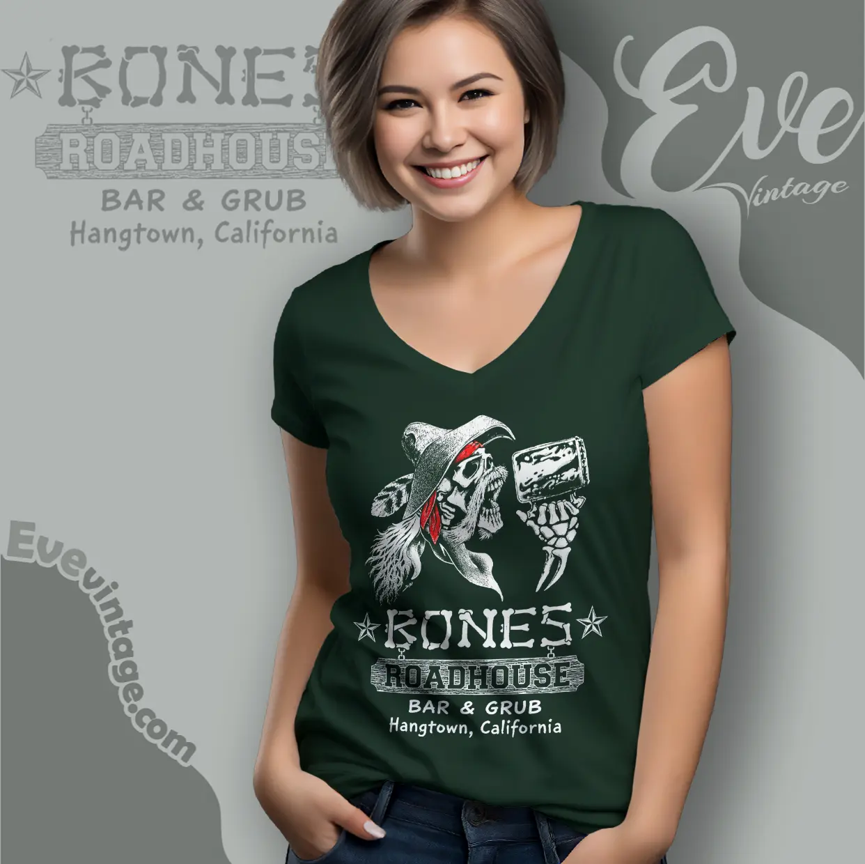 bones roadhouse bar grub shirt placerville ca dive bar v neck tshirt bones roadhouse bar grub shirt placerville ca dive bar v neck tshirt