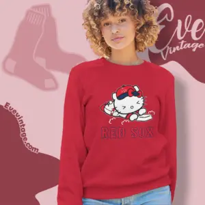 boston red sox hello kitty sliding into home sweatshirt