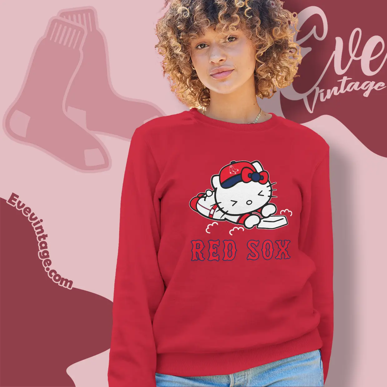 boston red sox hello kitty sliding into home sweatshirt boston red sox hello kitty sliding into home sweatshirt