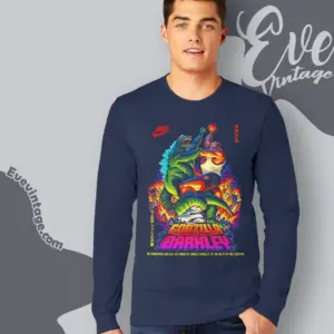charles barkley vs godzilla 90s nike long sleeve tee