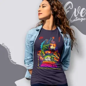charles barkley vs godzilla 90s nike women t shirt