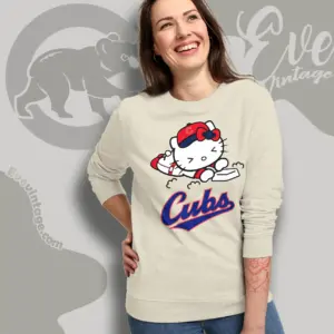 chicago cubs hello kitty sliding into home sweatshirt