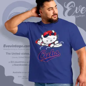 chicago cubs hello kitty sliding into home t shirt