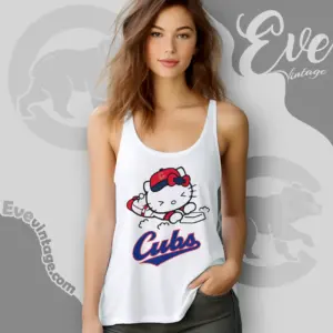 chicago cubs hello kitty sliding into home tank top racerback