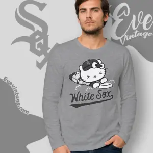 chicago white sox hello kitty sliding into home long sleeve tee