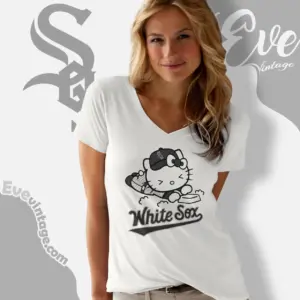chicago white sox hello kitty sliding into home v neck tshirt