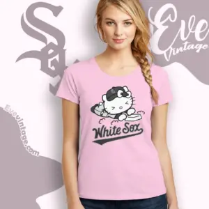 chicago white sox hello kitty sliding into home women t shirt