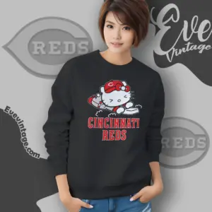 cincinnati reds hello kitty sliding into home sweatshirt