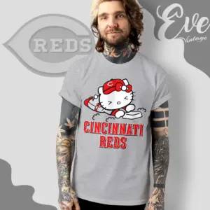 cincinnati reds hello kitty sliding into home t shirt