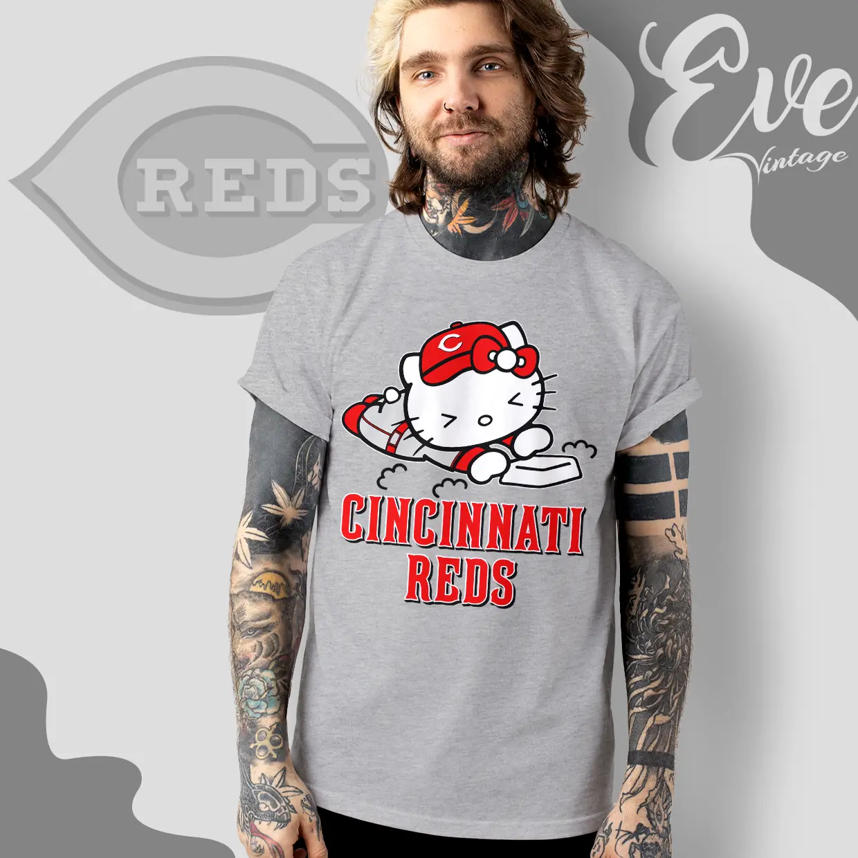 cincinnati reds hello kitty sliding into home t shirt cincinnati reds hello kitty sliding into home t shirt