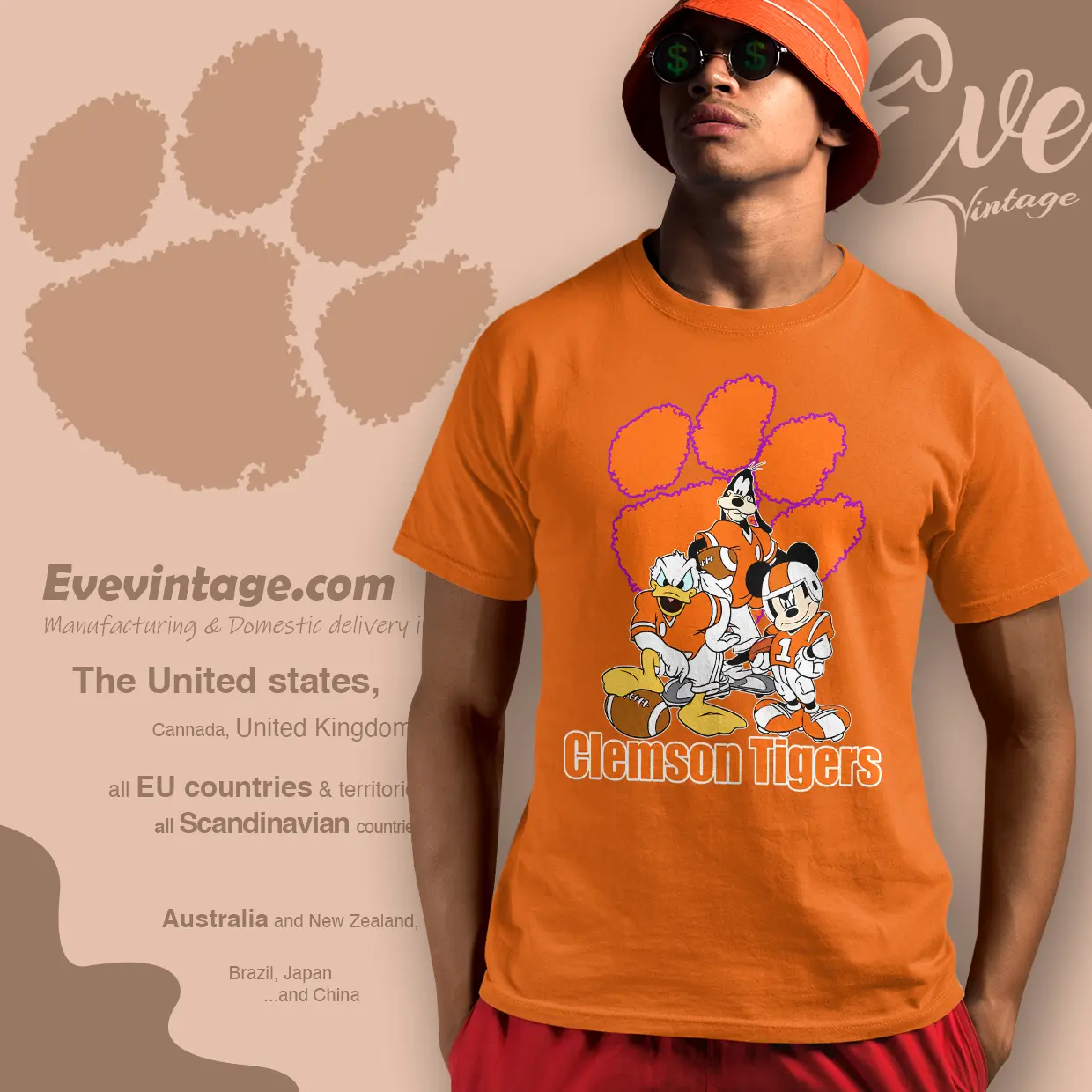 Clemson Tigers Mickey Donald Goofy Football Shirt Clemson Tigers Mickey Donald Goofy Football Shirt