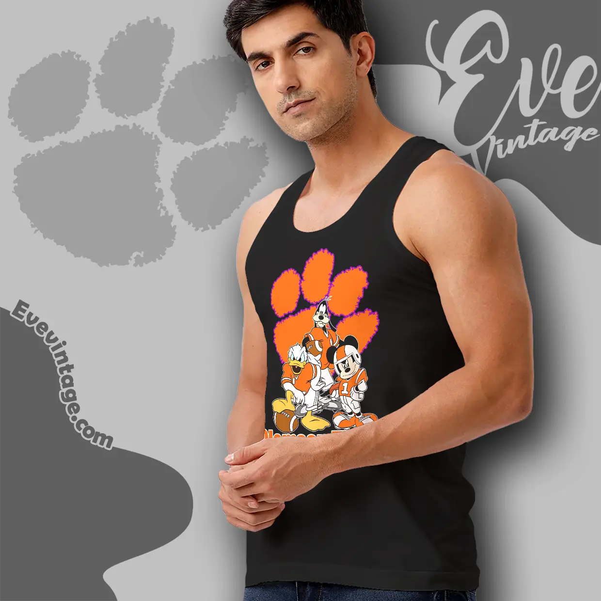 clemson tigers mickey donald goofy football tank top racerback clemson tigers mickey donald goofy football tank top racerback