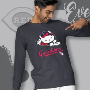 cleveland guardians hello kitty sliding into home sweatshirt