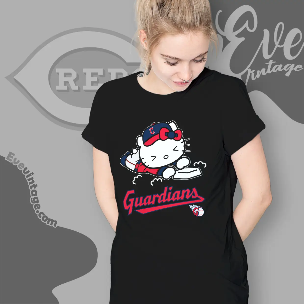 cleveland guardians hello kitty sliding into home t shirt cleveland guardians hello kitty sliding into home t shirt