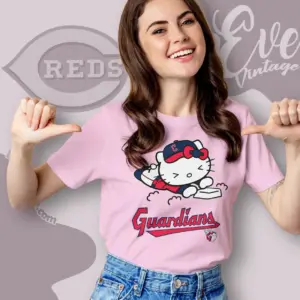 cleveland guardians hello kitty sliding into home women t shirt