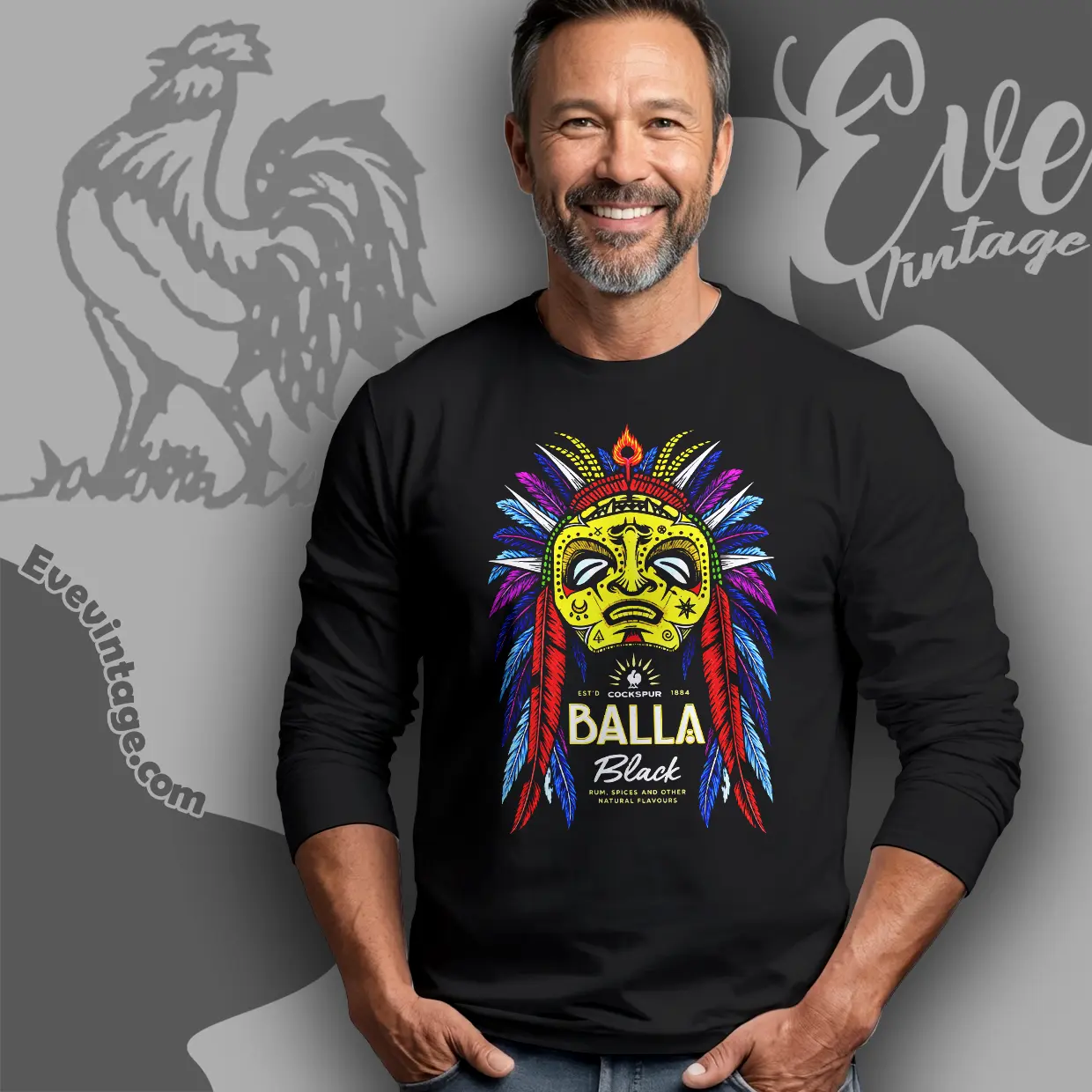 cockspur balla black rum long sleeve tee cockspur balla black rum long sleeve tee