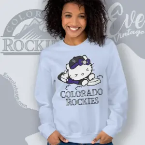 colorado rockies hello kitty sliding into home sweatshirt