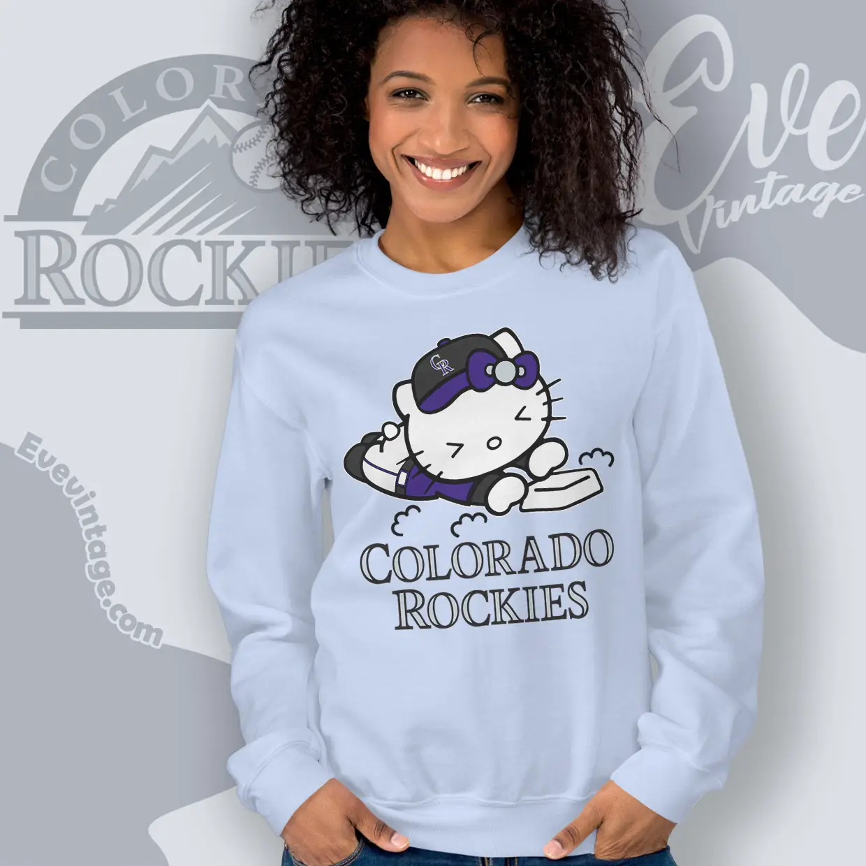 colorado rockies hello kitty sliding into home sweatshirt colorado rockies hello kitty sliding into home sweatshirt