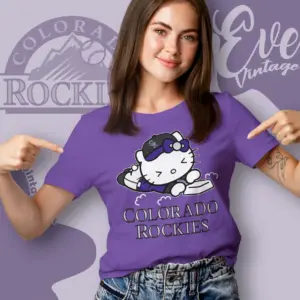 colorado rockies hello kitty sliding into home women t shirt