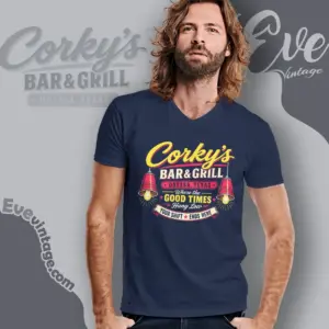 corkys bar grill odessa texas dive bar v neck tshirt