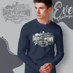 daveys uptown ramblers club shirt kansas city dive bar long sleeve tee