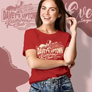 daveys uptown ramblers club shirt kansas city dive bar women t shirt