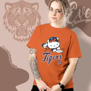detroit tigers hello kitty sliding into home women t shirt