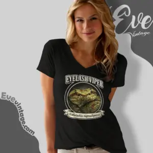 eyelash viper bothriechis nigroadspersus v neck tshirt