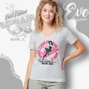 fast eddies bon air shirt hot chicks on a stick v neck tshirt