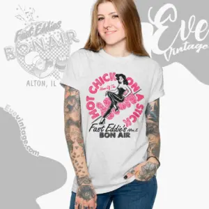fast eddies bon air shirt hot chicks on a stick women t shirt