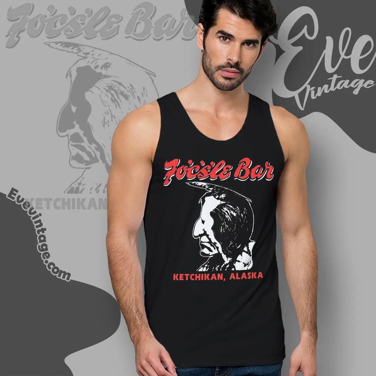 focsle bar ketchikan alaska vintage tank top racerback focsle bar ketchikan alaska vintage tank top racerback