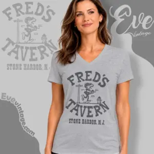 freds tavern new jersey dive bar v neck tshirt