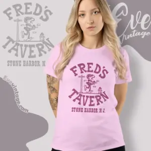 freds tavern new jersey dive bar women t shirt