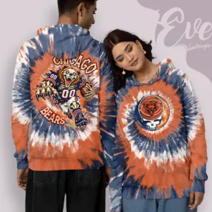 grateful dead chicago bears stealie tie dye hoodie