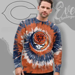 grateful dead chicago bears stealie tie dye sweatshirt