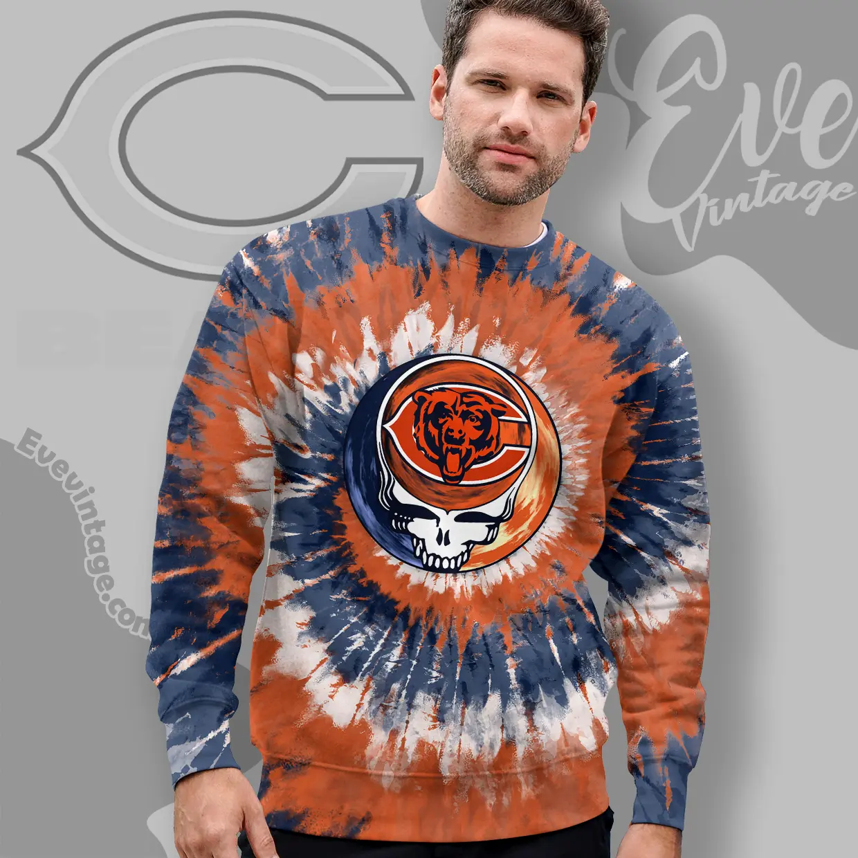 grateful dead chicago bears stealie tie dye sweatshirt grateful dead chicago bears stealie tie dye sweatshirt