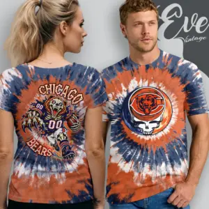 grateful dead chicago bears stealie tie dye t shirt