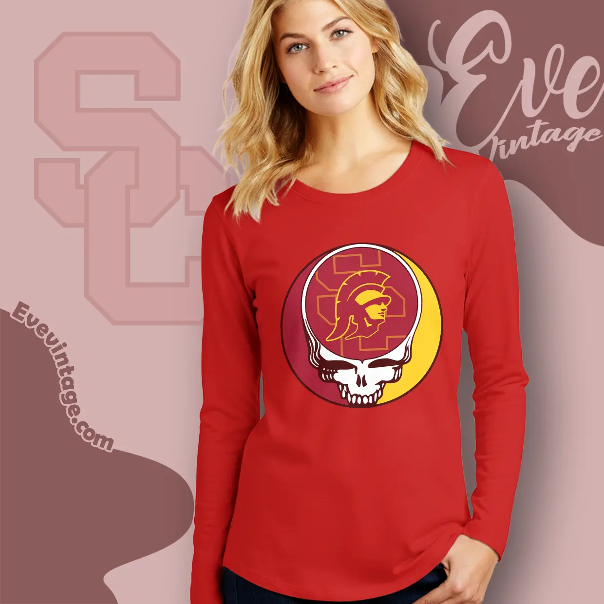 greateful dead usc trojans steal your face long sleeve tee greateful dead usc trojans steal your face long sleeve tee