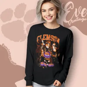 halloween clemson tigers horror team long sleeve tee