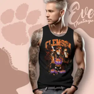 halloween clemson tigers horror team tank top racerback