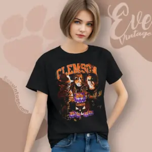 halloween clemson tigers horror team women t shirt